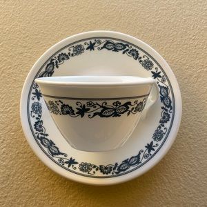 Corelle Old Town Blue Flat Cup & saucer